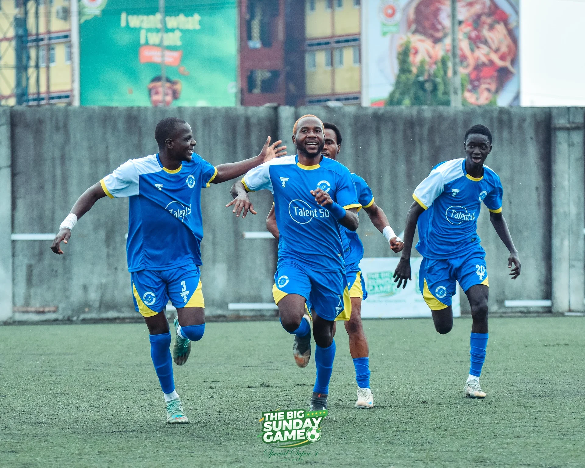 Shegx leading Firecrackers FC teammates on the pitch