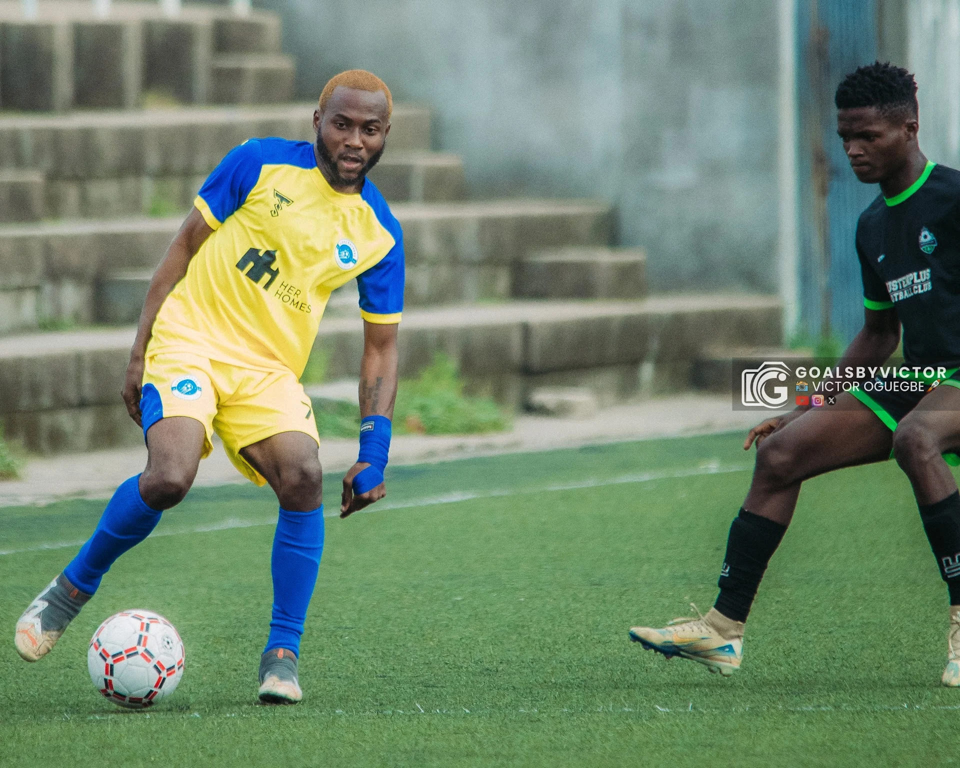 Shegx competing for the ball in a match duel